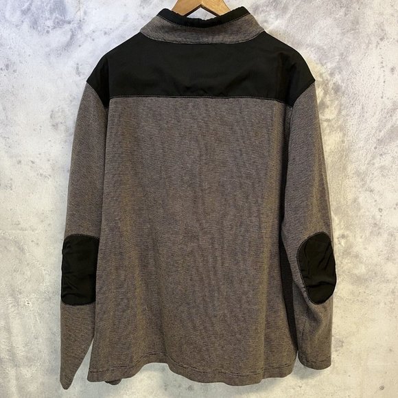 Carbon 2 Cobalt Sweatshirt Mens 2XL 1/2 Zip Ribbed Jacket Elbow Gray B3 - Picture 2 of 9